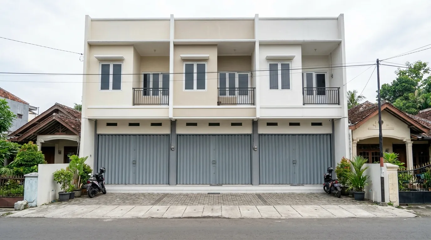Folding gate ruko 3 pintu